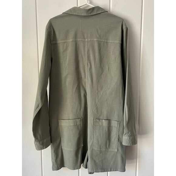 Frank and Eileen Romper Ireland Long Sleeve Playsuit Sage Green Linen Size XL - Picture 6 of 7